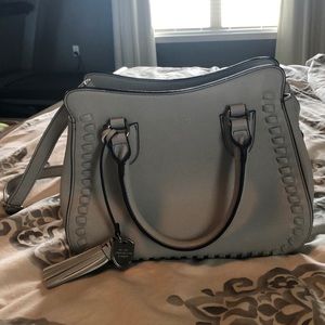 A gray purse